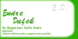 endre dufek business card